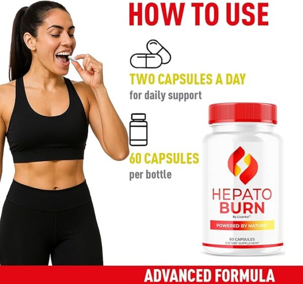Hepato Burn Capsules - HepatoBurn Pills Supplement Support, Hepatoburn Advanced Formula - All Natural Vitamin Energy and Wellness, Hepato Burn Premium Formula, 60 Capsules for 1 Month - Image 3