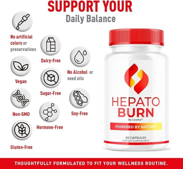 Hepato Burn Capsules - HepatoBurn Pills Supplement Support, Hepatoburn Advanced Formula - All Natural Vitamin Energy and Wellness, Hepato Burn Premium Formula, 60 Capsules for 1 Month - Image 2
