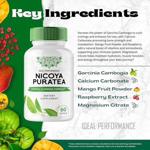 Nicoya Puratea Keto Capsules, Nicoya Puratea Advanced Formula Pills - Maximum Strength, NicoyaPuratea All Natural Keto Pills, Nicoya Puratea Capsules, Nicoya Puratea Pills Reviews  (Pack Of 6 Bottle) - Image 3
